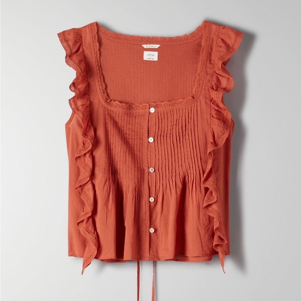 Aritzia Wilfred Cotton Babydoll Blouse